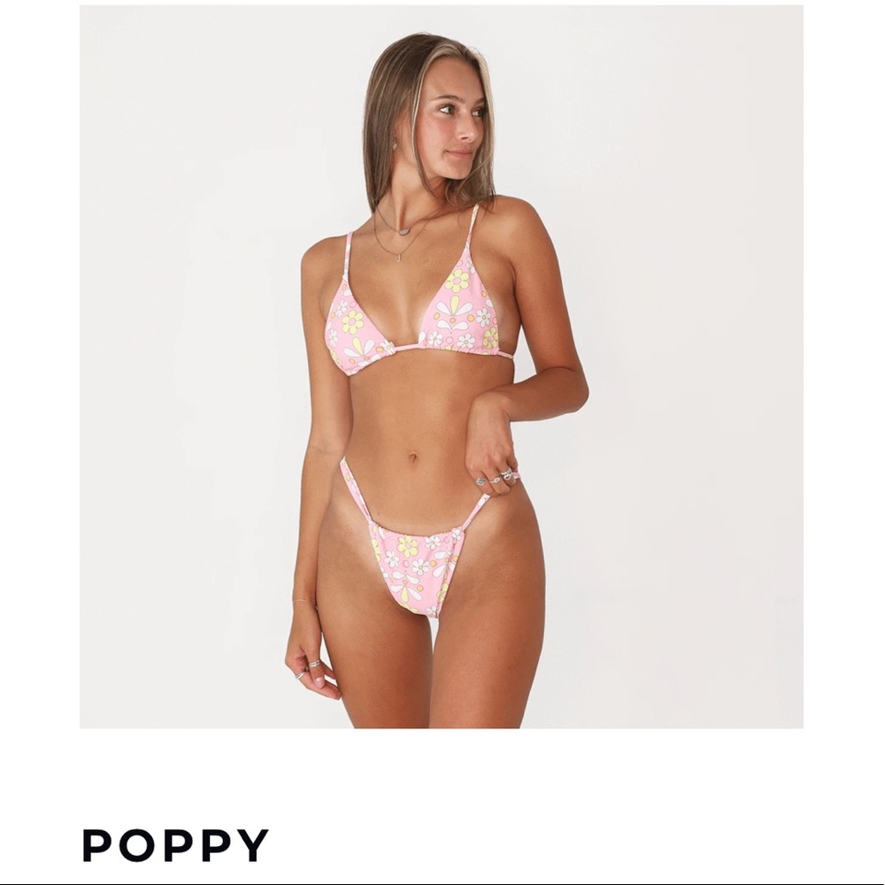 Aurelle pink floral bikini medium top XL bottoms